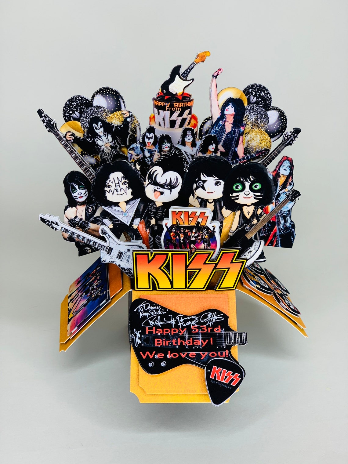 Kiss Band Birthday Box Card Etsy