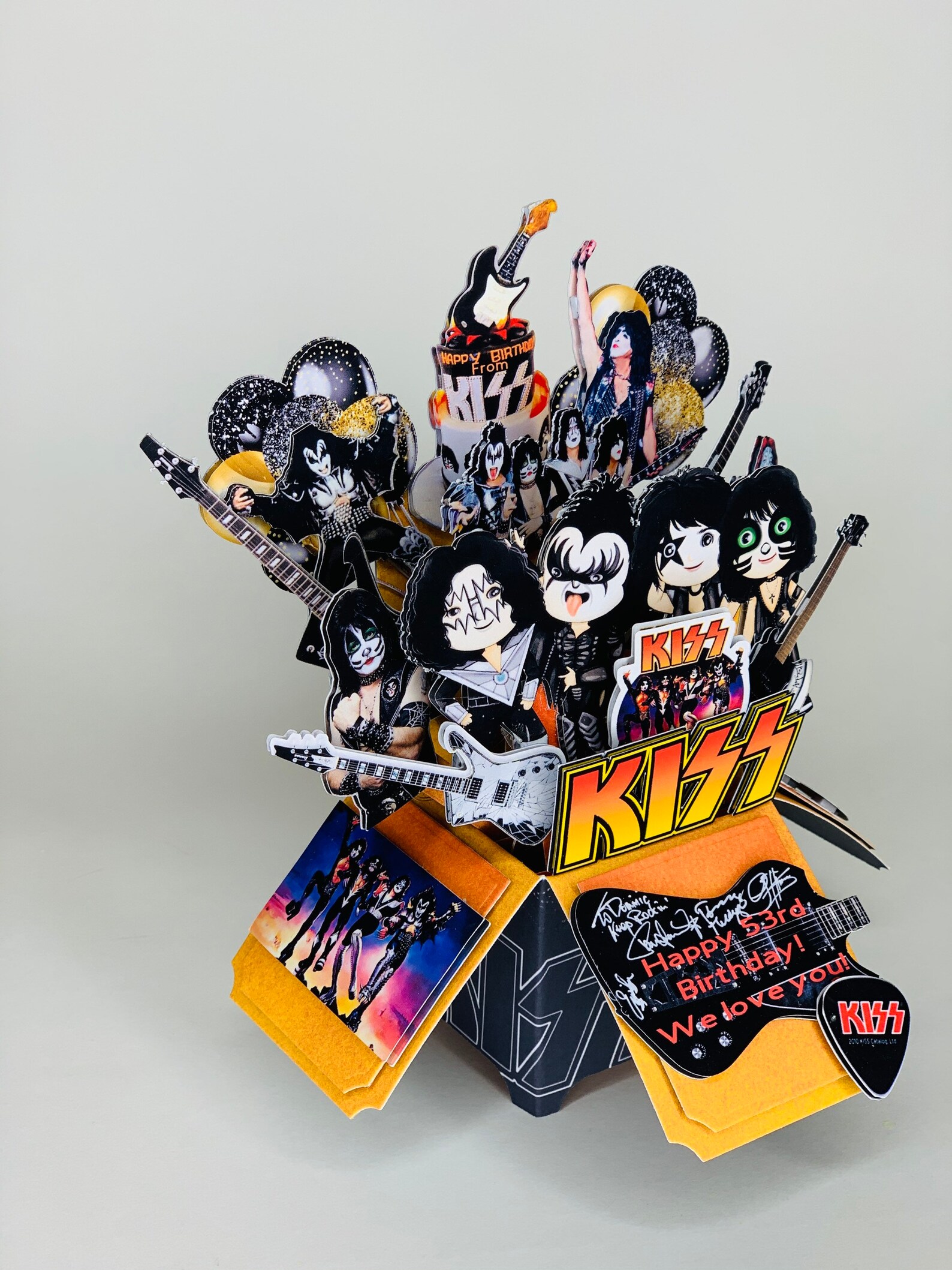 Rock and Roll Band Birthday Box Card Etsy