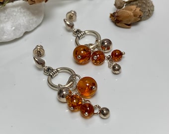 Baltic Amber Earrings,Bernstein Earrings,Amber Jewelry,Silver Earrings,Amber Gift,Women Jewelry,Cocktail Amber Earrings,Silver and Amber,