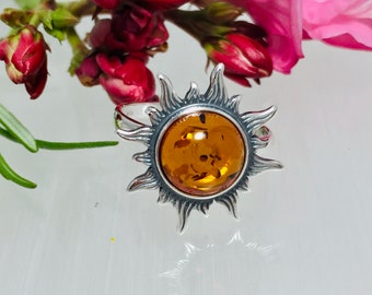 Baltischer Bernstein Sonnen ring,Bernstein,Bernstein,Talisman Sonnen bernstein,Bernstein Schmuck,Bernstein Schmuck,Bernstein und Silber Schmuck,Silber Sonnen Ring,Silber Schmuck,Geschenk