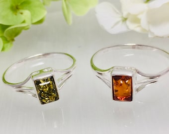 Baltic Amber Ring,Unique Amber Ring,Bernstein,Amber Stone,Green Amber Ring,Amber Jewelry,Silver Ring,Amber and Silver,Dainty Amber Ring,Gift
