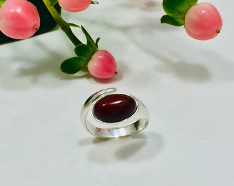 Kirsche Bernstein Ring,Souvenir Bernstein,Bernstein Ring,Frauen Bernstein Ring,Silber und Bernstein Offener Ring,Geschenk für Sie,Klassischer Ring