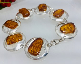Baltic Amber Bracelet,Amber Stone,Handmade Amber Bracelet,Bernstein,Amber and Silver Jewelry,Modern Amber Jewelry,Silver Bracelet,Amber Gift