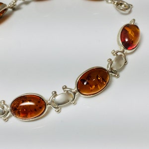 Ovale Amber Armband, Bernstein, Zilveren en Amber Sieraden, Vrouwen Klassieke Amber Armband, Souvenir Amber Stone, Elegante Amber Sieraden, Amber Gift