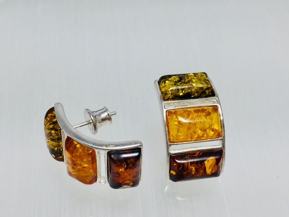 Multi Amber Rectangle Earrings Multi Amber Rectangle Earrings