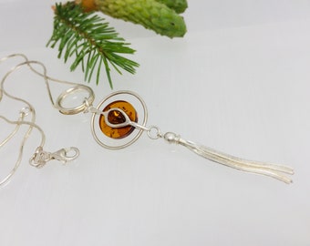 Baltic Amber Necklace,Amber Stone,Bernstein,Amber and Silver Jewelry,Unique Amber Jewelry,Amber Pendant,Amber Gift,Everyday Amber Jewelry
