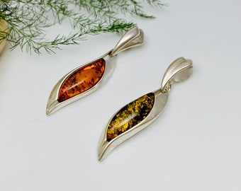 Baltic Amber Pendant,Bernstein,Women Amber Jewelry,Everyday Amber Necklace,Amber Charm Pendant,Amber Gift,Green Amber Stone Necklace,Amber