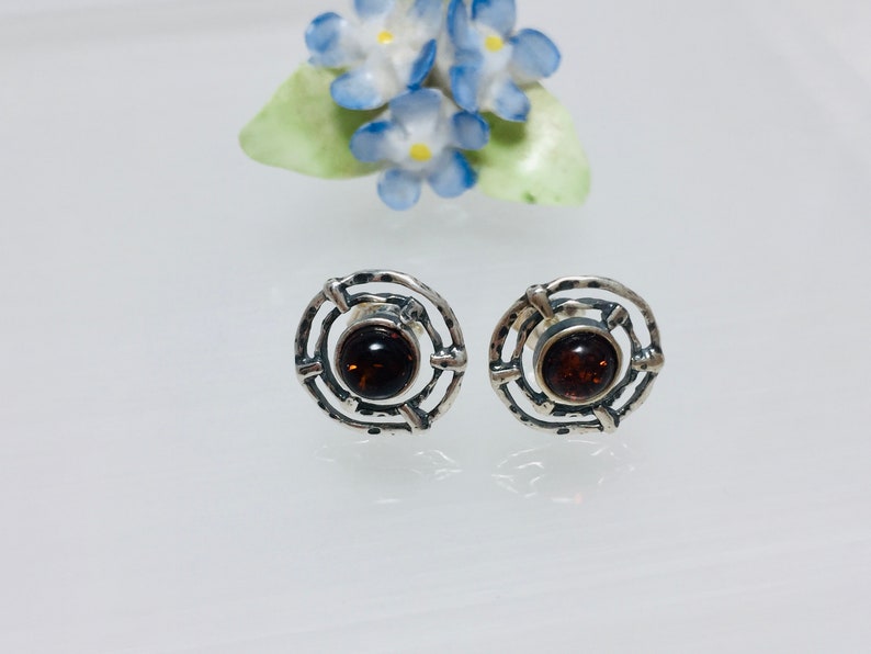 Stud Baltic Amber Earrings,Round Amber Earrings,Amber and Silver Jewelry,Bernstein Stud Earrings,Small Amber Earrings,Bernstein Jewelry,Gift