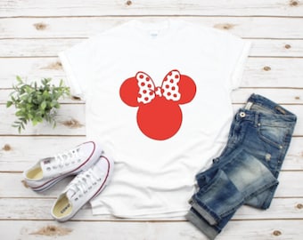 White Minnie Polka Dot Bow T-Shirt