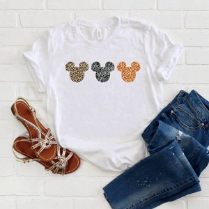 Mickey Head Animal Print Unisex Shirt