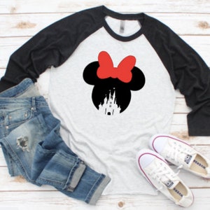 Minnie Head with Castle Baseball Tee