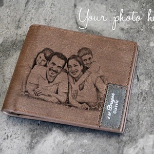 Personalisierte Foto graviert Brieftasche. Foto auf Brieftasche .  Vatertagsgeschenk. Geschenk für Papa. von Tochter . Foto-Geldbörse . Weihnachtsgeschenk