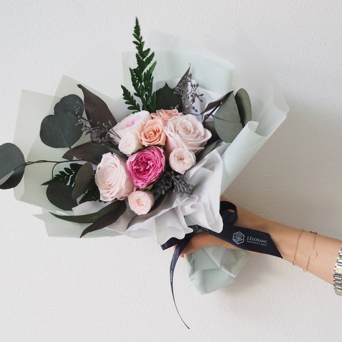 Preserved Flower Bouquet Dried Flower Wrapping Flowers Etsy