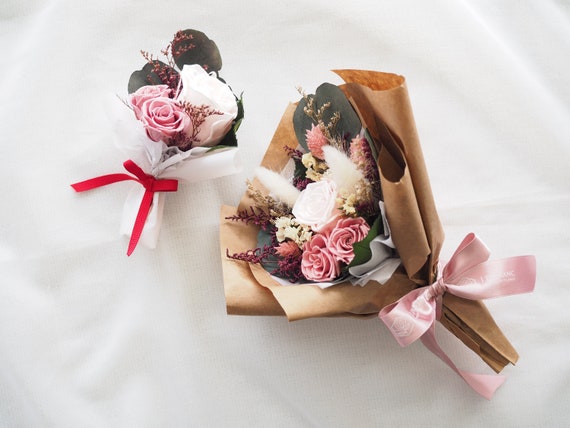 Preserved Flower Bouquet, Dried Flower, Wrapping Flowers, Valentines Gift,  Graduation Gift, Anniversary, Mothers Day Gift, Gift for Her, 