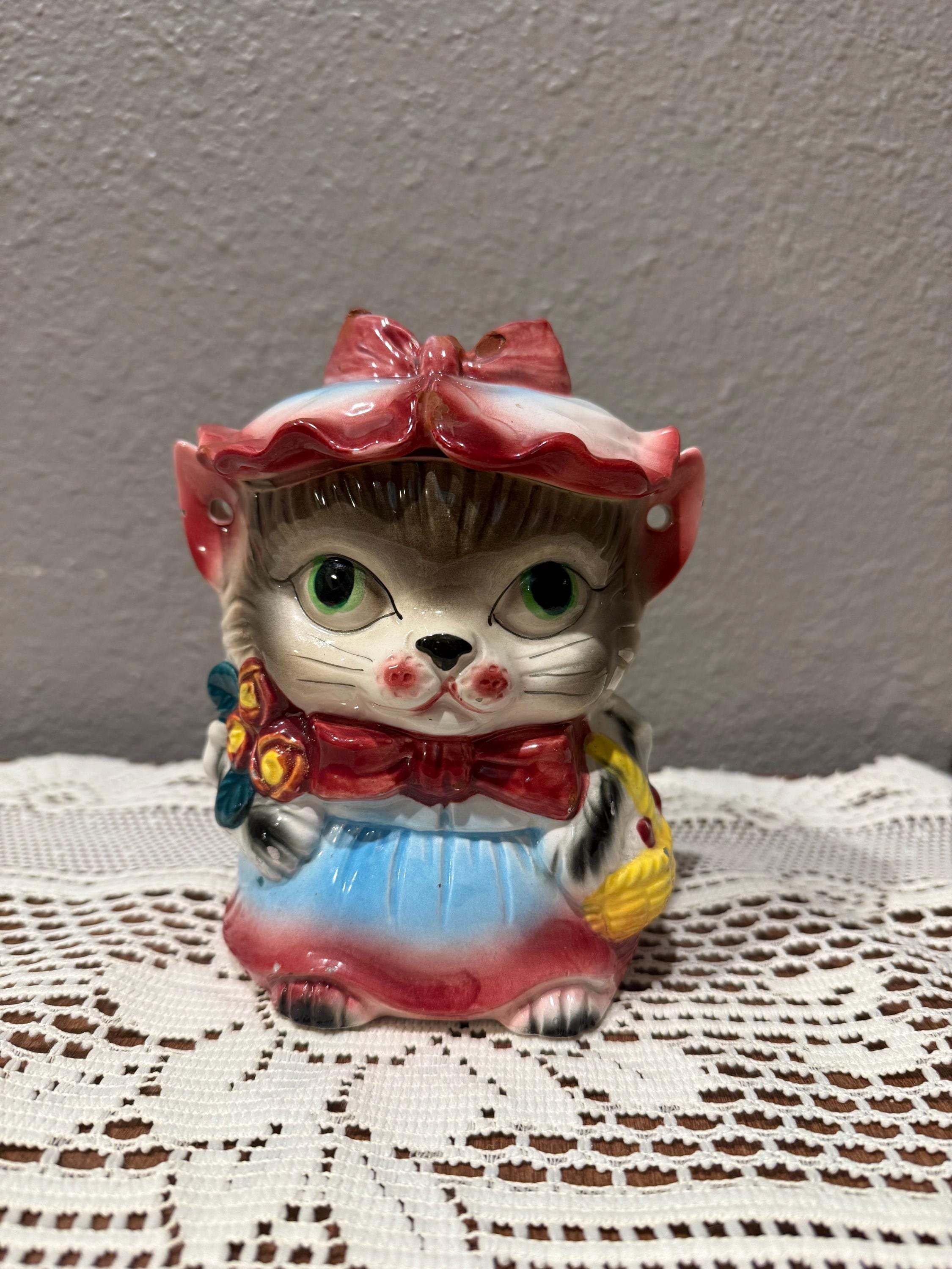 Vintage Cat Cookie Jars - Etsy