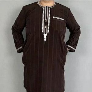 Men Thobe with pants, African men wear , Islamic clothing, jubba Thobes for muslim , Dashiki men suit , half shirt thobes African clothing