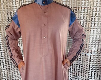 Men's Short Sleeve Islamic Thobe - Cotton Kaftan Dishdasha - Muslim Arabic Dress