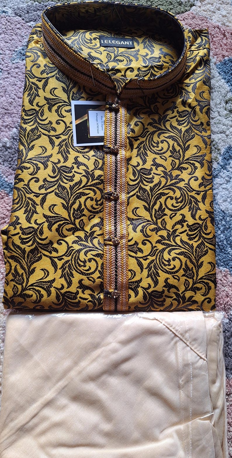 Men Kurta Pajama Set Perfect for Festivals and Special Occasions / embroidered Kurta for men, Indian wedding wear, traditional salwar kameez Yellow Kurta set