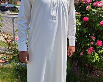 IElegant Designer cotton Thobes for Islamic Muslim men's wear - Arabic middle Eastern religious men prayer robes - men thobe - Arabic jhubba