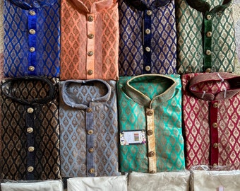 Kurta Pajama para padre e hijo, Kurta Churidar, punjabi, ropa de boda india, ropa de fiesta, salwar kameez, Kurta, ropa étnica tradicional