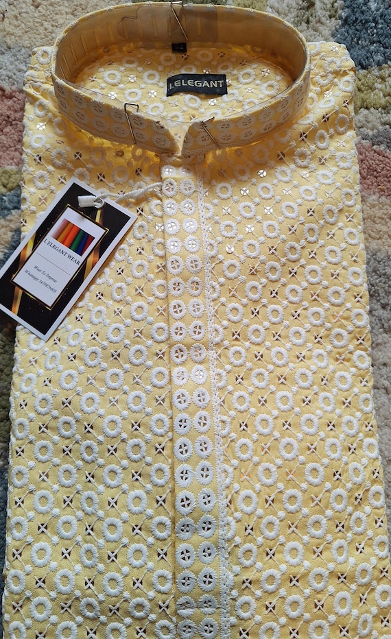 Men's Chikankari kurta Pajama set for wedding parties , Indian ethnic Men kurta set , handmade kurta pajama, men salwar Kameez, cotton kurta