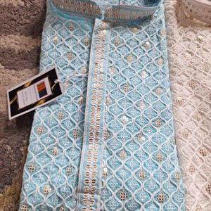 Conjunto de pijama Chikankari kurta para hombre para fiestas religiosas y de bodas, conjunto de kurta para hombres étnicos indios, pijama kurta hecho a mano, salwar Kameez para hombres imagen 15
