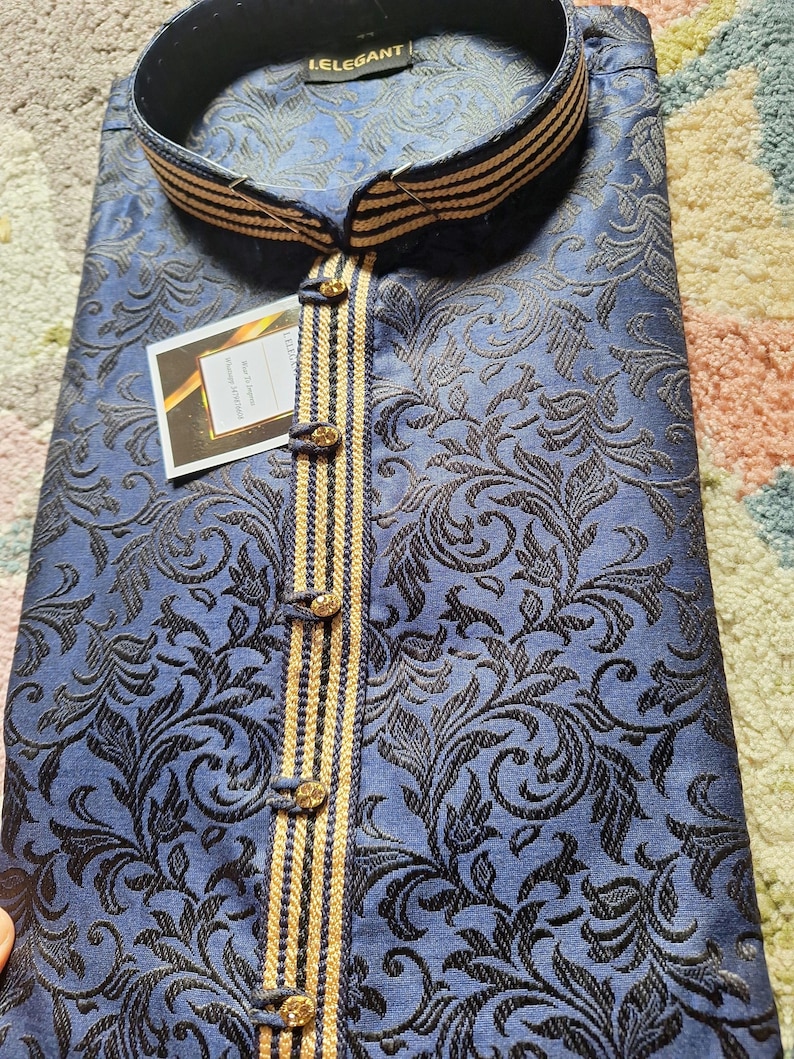 Men Kurta Pajama Set Perfect for Festivals and Special Occasions / embroidered Kurta for men, Indian wedding wear, traditional salwar kameez image 2
