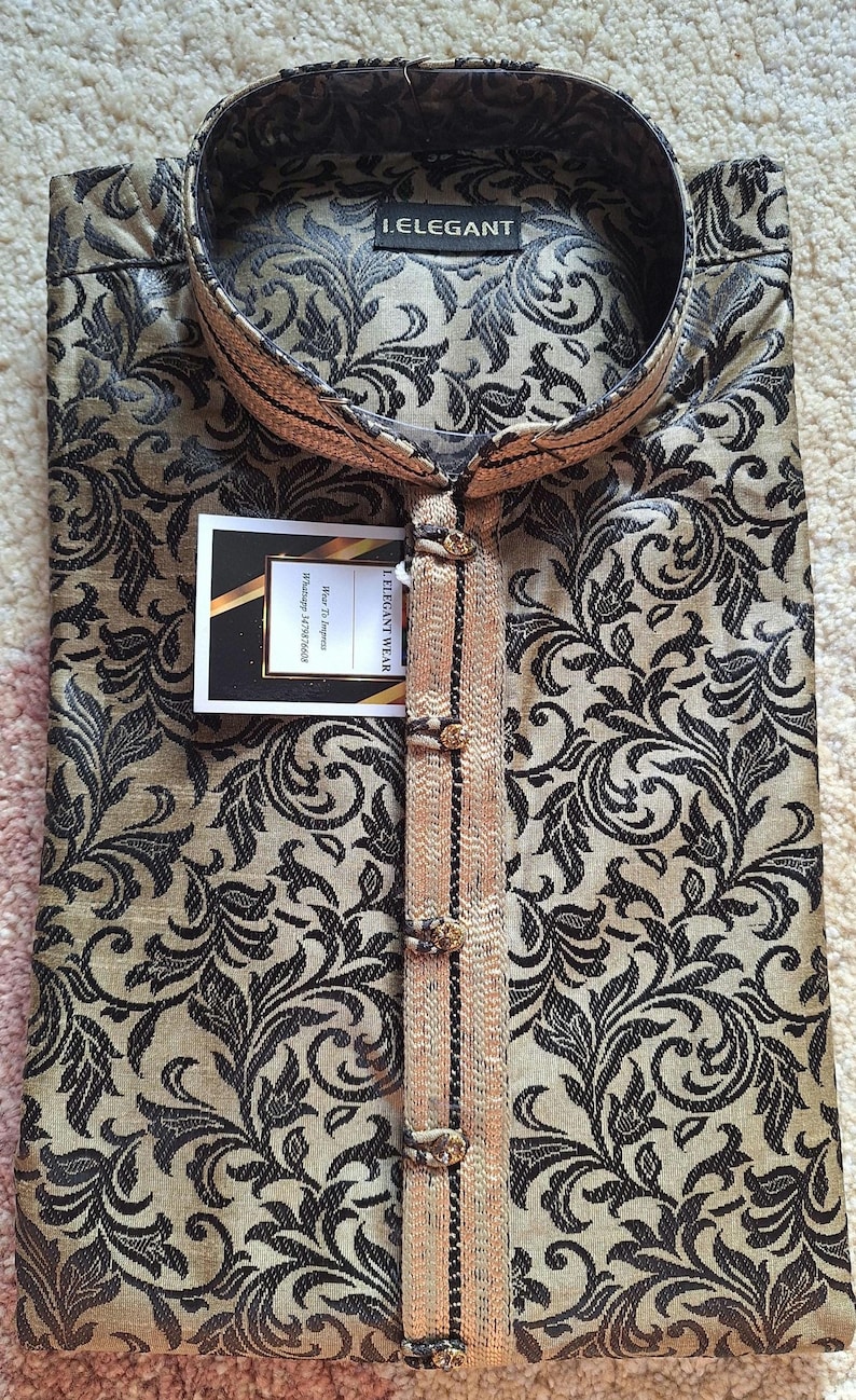 Men Kurta Pajama Set Perfect for Festivals and Special Occasions / embroidered Kurta for men, Indian wedding wear, traditional salwar kameez gray kurta set