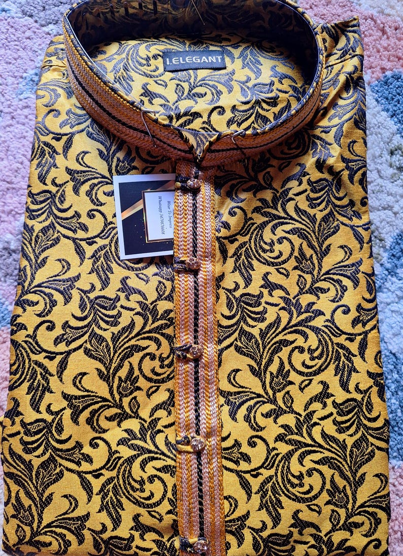 Men Kurta Pajama Set Perfect for Festivals and Special Occasions / embroidered Kurta for men, Indian wedding wear, traditional salwar kameez image 9