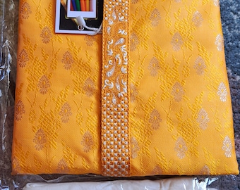 Men Kurta Pajama in rich Brocade Jaquard fabric with detailed Elegant Embroidery work, men's Indian kurta churidar, Desi wedding men's wear