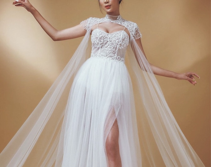 Bridal Cape Veil Wedding Cape Veilbridal Lace Cape Veil Etsy