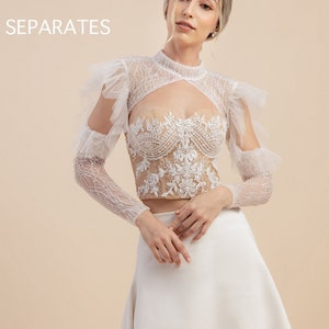 Long Sleeves Bridal Bolero, Long Sleeves Wedding Bolero, Custom Bridal Bolero Jacket, Bridal Jacket Top, Wedding Dress Shrugs / Bolero 404