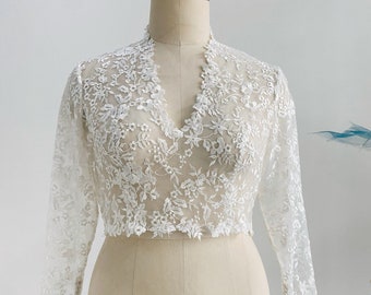 Kate Middleton Inspired Bridal Top, Kate Middleton Inspired Wedding Dress Topper, Long sleeves Bridal Topper / "Topper Kate"