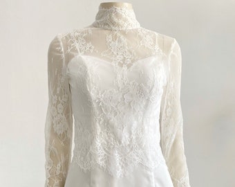 Topper da sposa con collo alto per abito da sposa, Topper da sposa con collo alto, Topper da sposa con maniche lunghe, Topper da sposa personalizzato / "Topper Z"