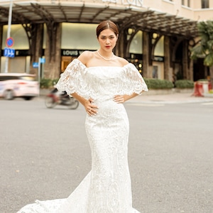 Boho Spitzenhochzeitskleid, Hochzeitskleid Spitze, Brautkleid mit Spitze, Boho-Hochzeitskleid, Boho-Brautkleid mit Spitze / Kleid 61