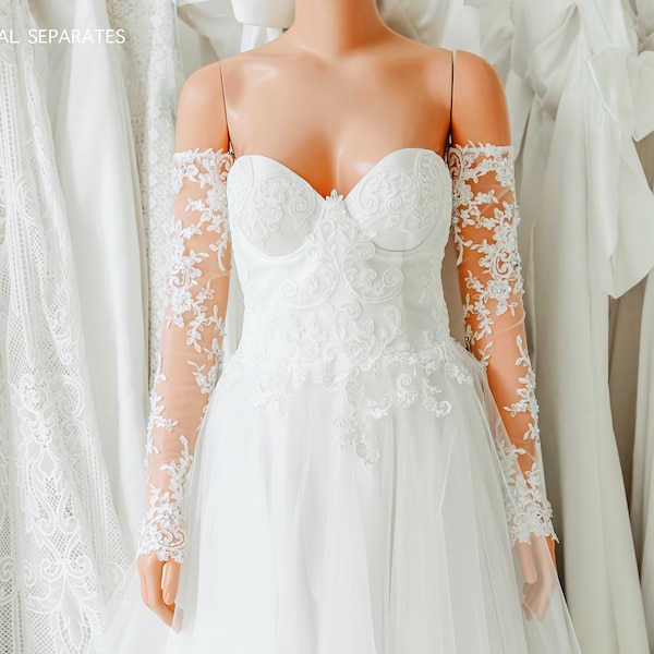 Custom Detachable Sleeves, Wedding Dress Sleeves, Bridal Long Sleeves  /  "Sleeves 212"