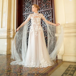 Long Sleeve Bridal Cape Etsy