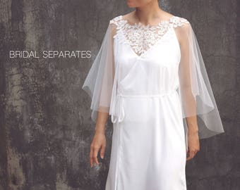 Lace Bridal Separates, Custom Bridal Separates, Wedding Dress Cape ,Bridal Capelet, Wedding Dress Capelet, Lace Wedding Bolero / "Cape 110"