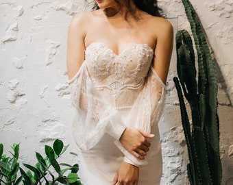 Detachable Bridal sleeves, Off Shoulder Sleeves Detachable, Detachable Sleeves for wedding dress, Bridal Bicep Sleeves / Sleeves 277