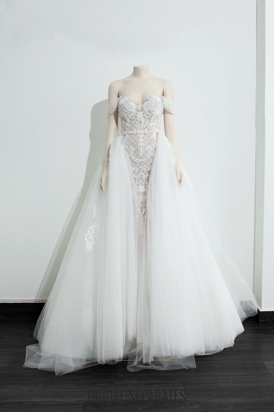 Removable Bridal Overskirt, Removable Wedding Dress Overskirt ...