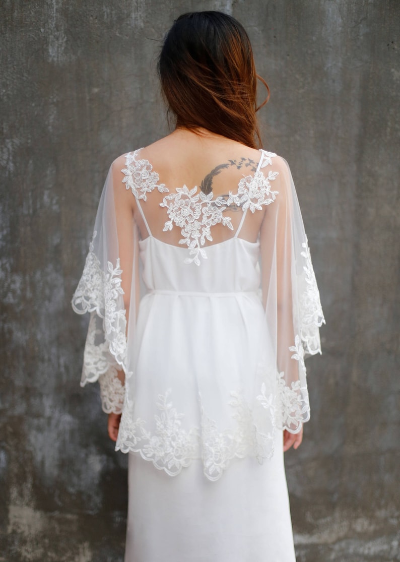 lace bridal cape