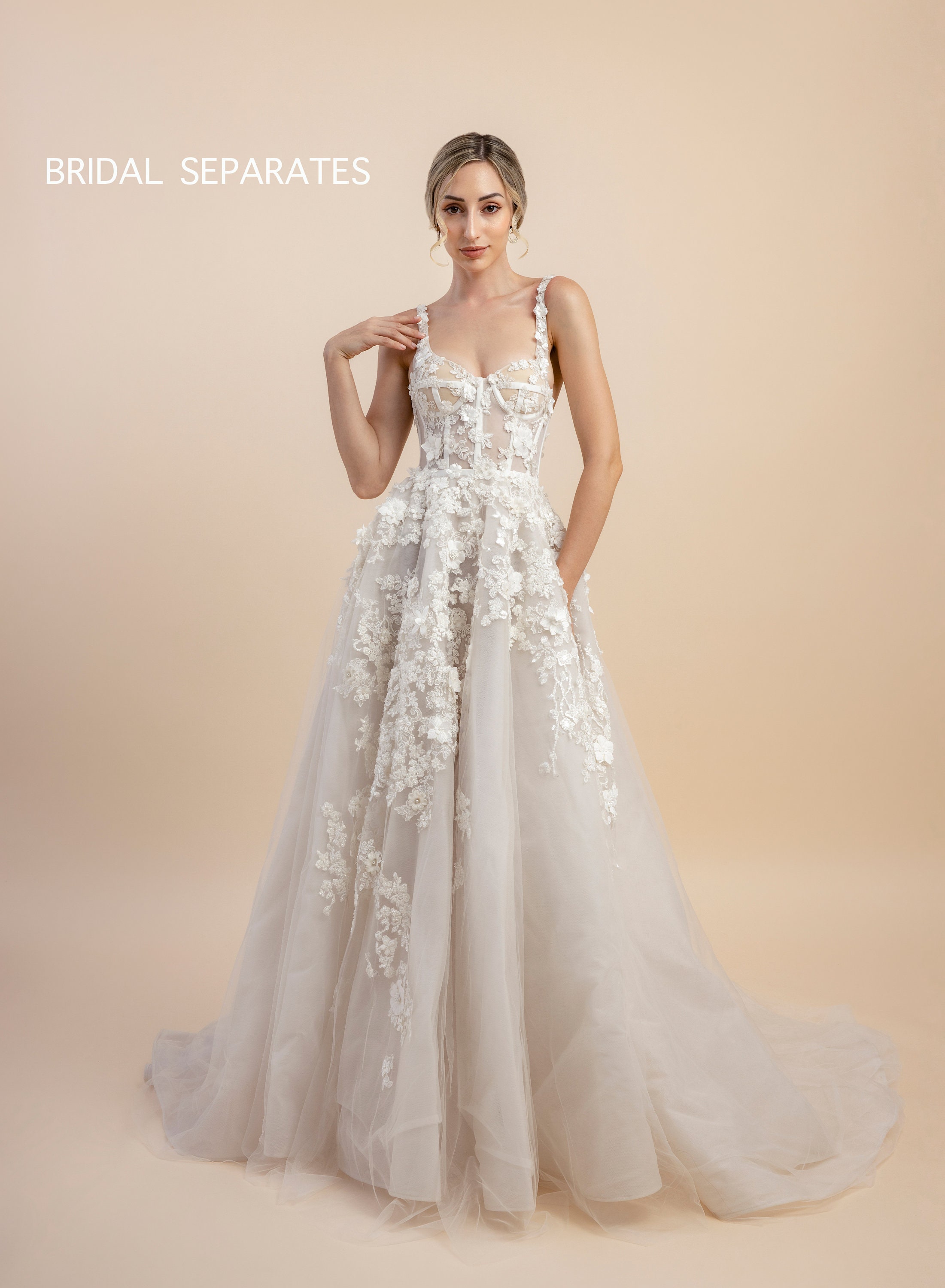 Wedding Dress With Corset Top, Lace Wedding Dress Ball Gown, Spaghetti ...