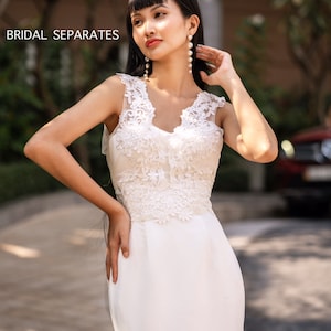 Sleeveless Wedding Topper, Sleeveless Bridal Topper, Wedding Dress Topper, Lace Bridal Top, Lace Bridal Bolero  / &quot;Bolero 03&quot;