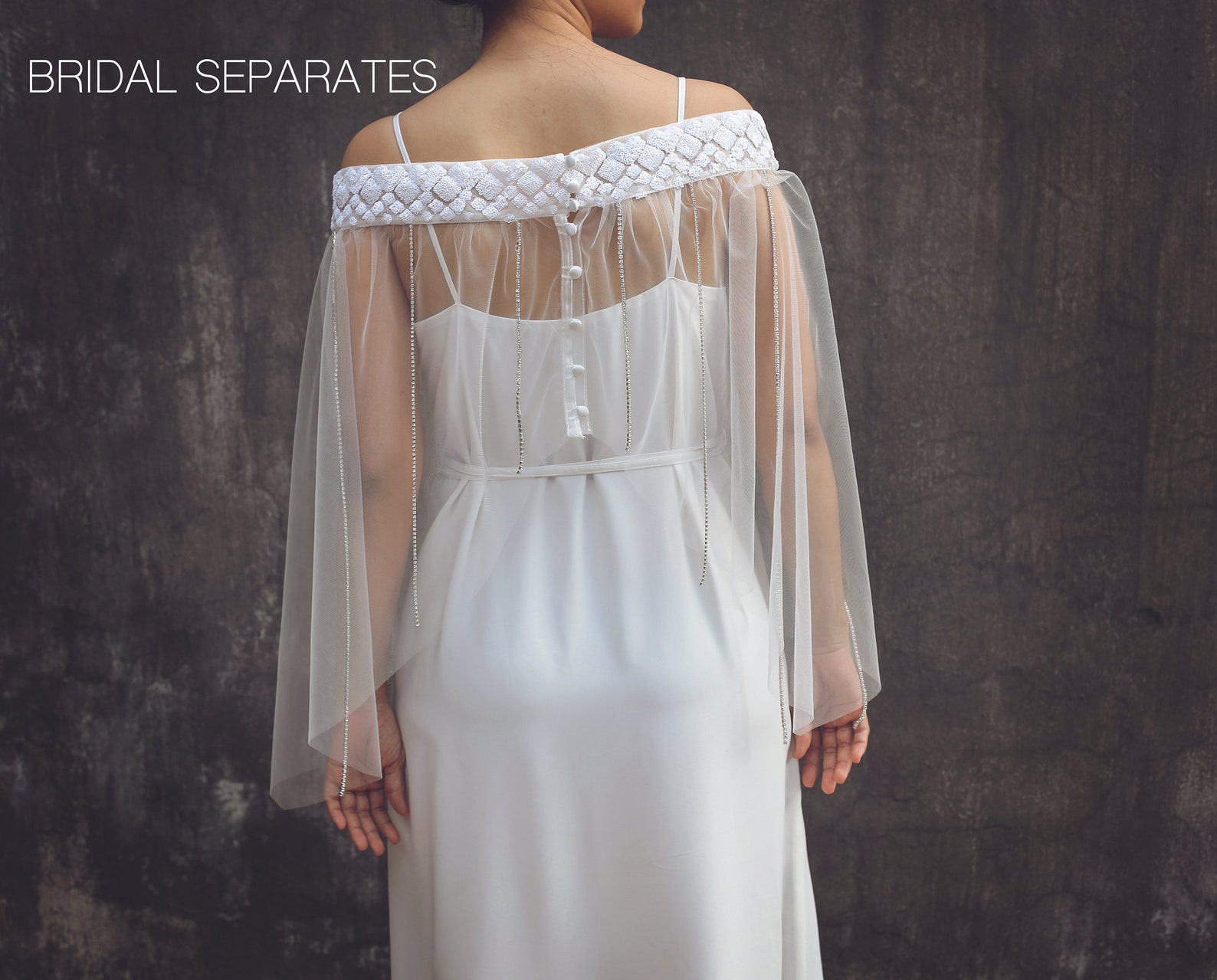 Bridal Capelet Bridal Dress Cover Up Embellished Bridal Etsy