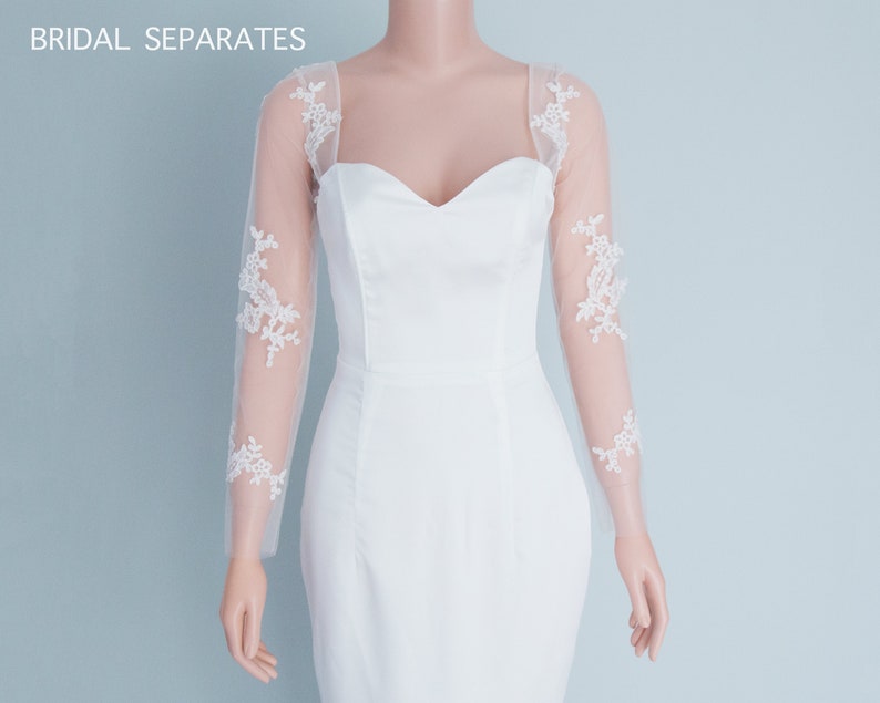 Detachable Bridal Long Sleeves, Detachable Wedding Dress Long Sleeves, Detachable Bridal Sleeves, Wedding Sleeve Attachable / "Sleeves 250" image 1