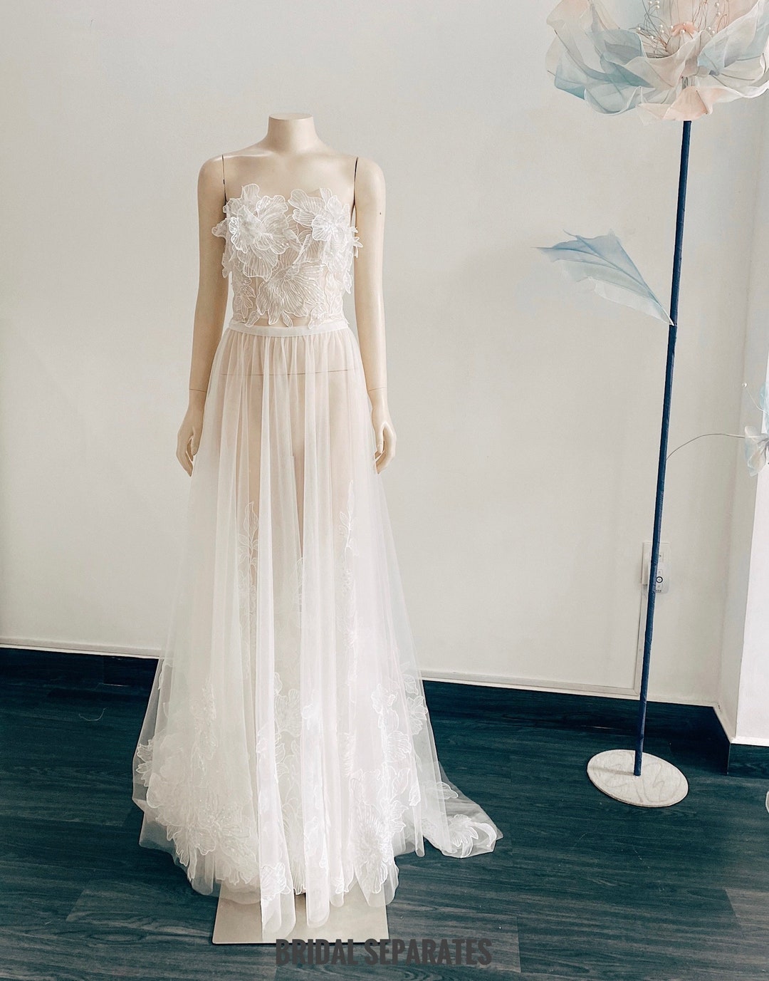 Tulle Bridal Overskirt, Detachable Bridal Overskirt, Detachable Wedding ...