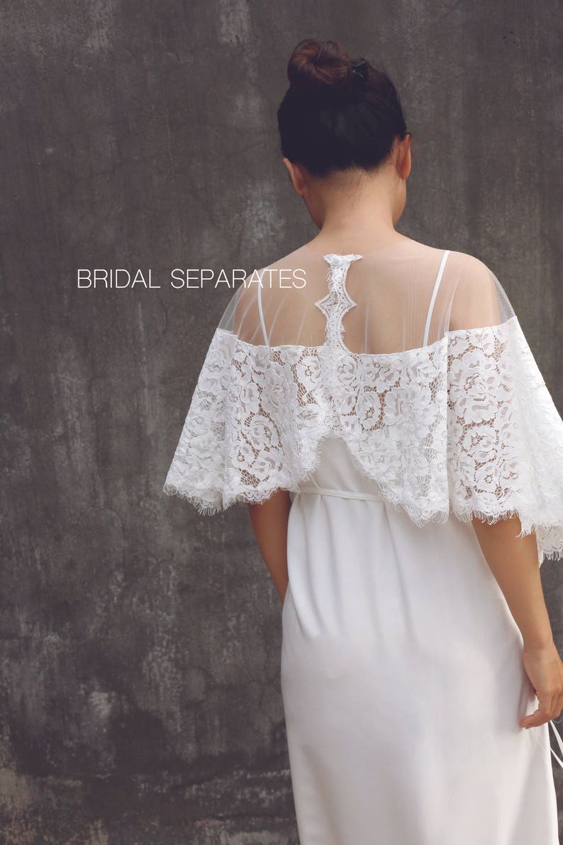 Lace Wedding Dress Cover Up Embellished Bridal Dress Cover Etsy