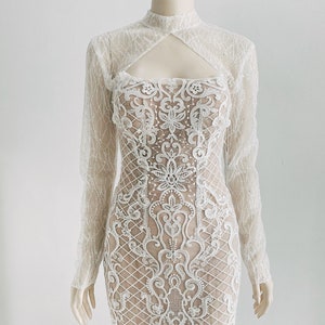 Long Sleeves Wedding Bolero, Glitter Wedding Bolero, Glitter Bridal Bolero Jacket, Bridal Bolero Jacket, Wedding Dress Cover Up / Bolero 418