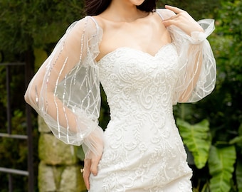 Embellished Wedding Dress Sleeves, Long Sleeves Detachable Bridal, Sparkling Bridal Sleeves, Wedding Sleeves Detachable  / sleeves “305”