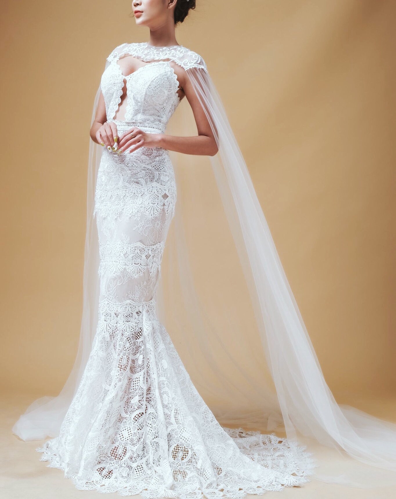 Bridal Cape Veil Wedding Cape Veilbridal Lace Cape Veil Etsy